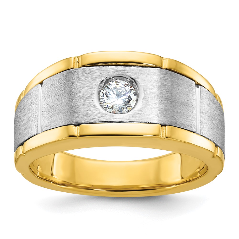 B63905-4YWAA.jpg 14k Two-tone IBGoodman Men's Polished and Satin Diamond Ring Mounting - Image 1