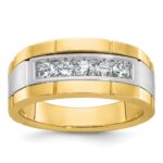 IBGoodman 14k Two-tone Five Stone Polished and Satin Men's Ring Mounting