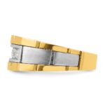 IBGoodman 14k Two-tone Men's Polished and Satin 5-Stone 1/2 Carat AA Quality Diamond Ring - Image 3