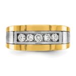 IBGoodman 14k Two-tone Five Stone Polished and Satin Men's Ring Mounting - Image 4