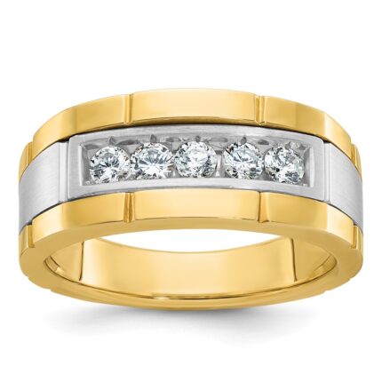 IBGoodman 14k Two-tone Five Stone Polished and Satin Men's Ring Mounting
