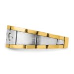 IBGoodman 14k Two-tone Men's Polished Satin and Grooved 3-Stone 1/4 Carat AA Quality Diamond Ring - Image 6