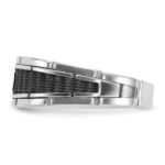 IBGoodman 14k White Gold Men's Polished and Textured Solitaire Ring Mounting - Image 5
