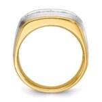 IBGoodman 14k Two-tone Men's Polished Satin and Grooved 5-Stone Ring Mounting - Image 2