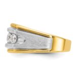 IBGoodman 14k Two-tone 1 carat Lab Grown Diamond VS/SI+ G+ Five Stone Complete Polished and Satin Men's Ring - Image 3