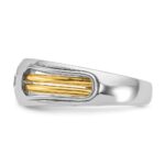 IBGoodman 14k Two-tone Men's Polished and Cut-Out 1/5 Carat AA Quality Diamond Ring - Image 5