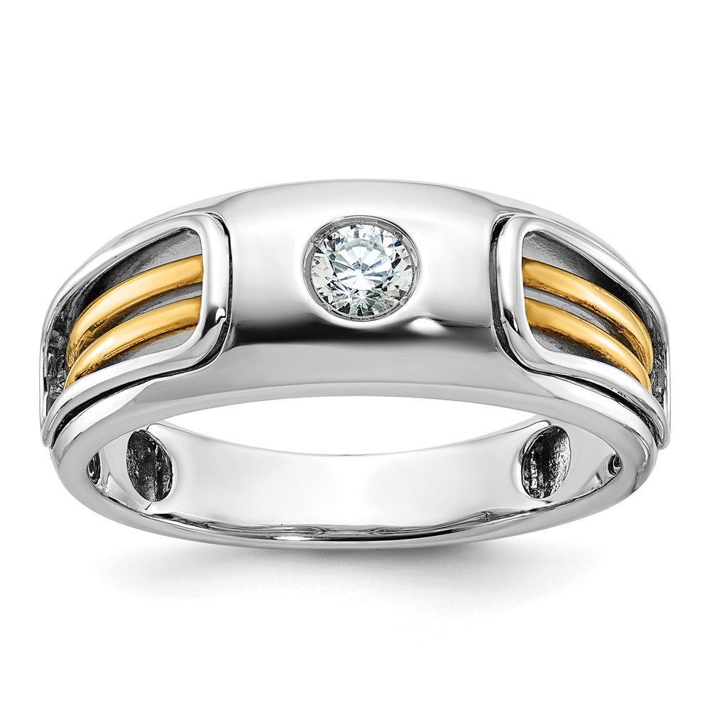 B63971-4WYAA.jpg 14k Two-tone IBGoodman Men's Polished and Cut-Out Ring Mounting - Image 1