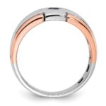 14k Two-tone White/Rose Gold IBGoodman Men's 1/4 carat Black Diamond Complete Ring - Image 2