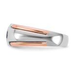 14k Two-tone White/Rose Gold IBGoodman Men's 1/4 carat Black Diamond Complete Ring - Image 3