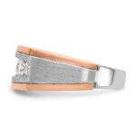 IBGoodman 14k White and Rose Gold Men's Polished and Satin 5-Stone Ring Mounting - Image 5
