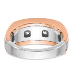 IBGoodman 14k White and Rose Gold Men's Polished and Satin 5-Stone Ring Mounting - Image 7
