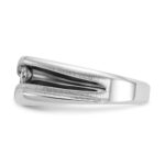 IBGoodman 14k White Gold with Black Rhodium Men's Polished Satin and Grooved 3-Stone 1/2 Carat AA Quality Diamond Ring - Image 5