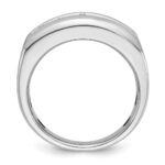 IBGoodman 14k White Gold 1 carat Lab Grown Diamond VS/SI+ G+ Five Stone Complete Polished and Satin Men's Ring - Image 2
