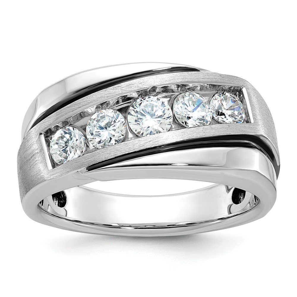 B64010-0WA.jpg 10k White Gold Men's Polished Satin and Grooved Ring Mounting - Image 1