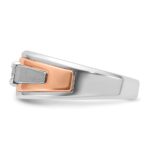 14k Two-tone White/Rose Gold IBGoodman Men's Satin 1/3 carat Diamond Complete Ring - Image 5