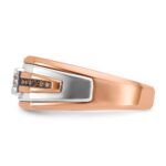 14k Two-tone White/Rose IBGoodman Men's 1/2 carat Black/White Diamond Complete Ring - Image 4