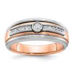 14k Two-tone White/Rose Gold IBGoodman Men's Diamond Ring Mounting