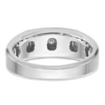 IBGoodman 14k White and Rose Gold Men's Polished 5-Stone 1/4 Carat AA Quality Diamond Ring - Image 6