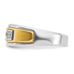 14k Two-tone IBGoodman Men's Polished 5-Stone Ring Mounting - Image 5