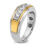 14k Two-tone IBGoodman Men's Polished 5-Stone Ring Mounting - Image 8