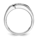 IBGoodman 14k White Gold with Black Rhodium 1/4 carat Lab Grown Diamond VS/SI+ G+ Complete Polished Satin and Grooved Men's Ring - Image 2