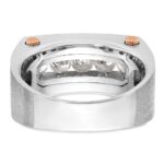 IBGoodman 14k Two Tone Rose and White Gold with Black Rhodium 1 carat Lab Grown Diamond VS/SI+ G+ Five Stone Complete Polished Satin and Grooved Men's Ring - Image 5