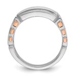 IBGoodman 14k Two Tone Rose and White Gold 1 5/8 carat Lab Grown Diamond VS/SI+ G+ Complete Three-Row Cut-Out Men's Ring - Image 2