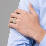 14k Two-tone IBGoodman Men's Polished 5-Stone Ring Mounting - Image 4