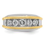 14k Two-tone IBGoodman Men's Polished 5-Stone Ring Mounting - Image 6