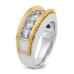 14k Two-tone IBGoodman Men's Polished 5-Stone Ring Mounting - Image 8