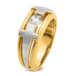 IBGoodman 10k Two-tone Men's Polished Satin and Cut-Out 1/2 Carat A Quality Diamond Cross Ring - Image 8