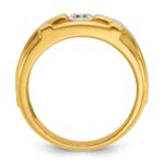 IBGoodman 14k Two tone 1/2 carat Lab Grown Diamond VS/SI+ G+ Complete Polished Satin and Cut Out Men's Cross Ring - Image 2