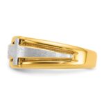 IBGoodman 14k Two-tone Men's Polished Satin and Cut-Out 1/2 Carat AA Quality Diamond Cross Ring - Image 5