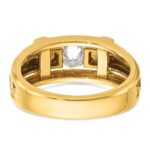 IBGoodman 14k Two tone 1/2 carat Lab Grown Diamond VS/SI+ G+ Complete Polished Satin and Cut Out Men's Cross Ring - Image 5
