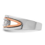IBGoodman 14k Rose and White Gold Men's Polished Cut-Out 5-Stone 1/2 Carat AA Quality Diamond Ring - Image 5