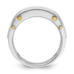 IBGoodman 14k Two-tone Men's Polished Grooved and Cut-Out 5-Stone 1/2 Carat AA Quality Diamond Ring - Image 2