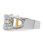IBGoodman 14k Two-tone Men's Polished Grooved and Cut-Out 5-Stone 1 Carat AA Quality Diamond Ring - Image 5