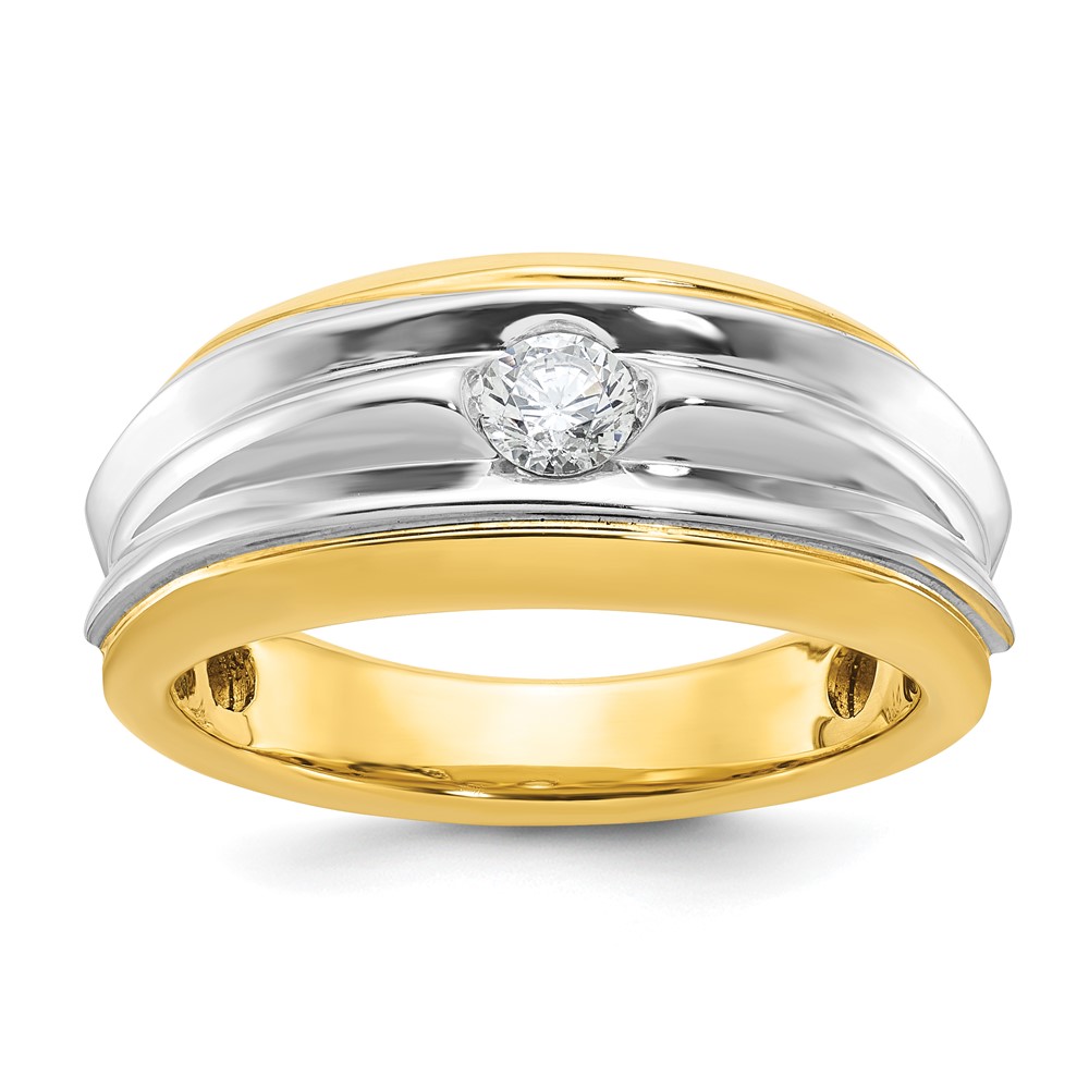 B64092-4YWAA.jpg 14k Two-tone IBGoodman Men's 1/3 carat Diamond Complete Ring - Image 1