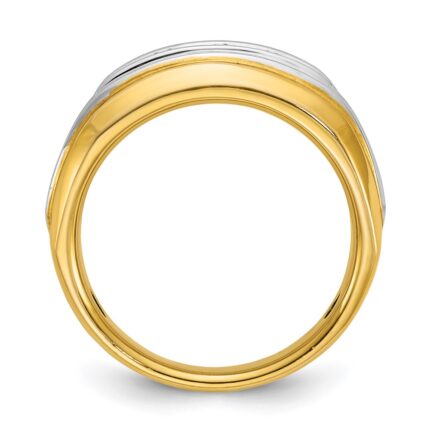 IBGoodman 14k Two-tone Men's Polished and Grooved 5-Stone 1 Carat AA Quality Diamond Ring