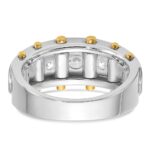 IBGoodman 14k Two-tone Men's Polished and Cut-Out 5-Stone Ring Mounting - Image 7