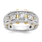 IBGoodman 14k Two-tone 1 carat Lab Grown Diamond VS/SI+ G+ Five Stone Complete Polished and Cut Out Men's Ring