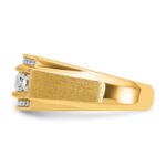 IBGoodman 14k 1 7/8 carat Lab Grown Diamond VS/SI+ G+ Complete Polished and Satin Three Row Men's Ring - Image 3