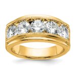 IBGoodman 14k Five Stone Polished Brushed and Grooved Men's Ring Mounting