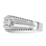 IBGoodman 14k White Gold with Black Rhodium Men's Polished and Textured 5-Stone 1 Carat AA Quality Diamond Ring - Image 5