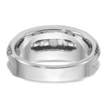 IBGoodman 14k White Gold with Black Rhodium Men's Polished and Textured 5-Stone 1 Carat AA Quality Diamond Ring - Image 7