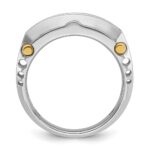 IBGoodman 14k Two-tone Men's Polished and Textured 5-Stone 1 Carat AA Quality Diamond Ring - Image 2