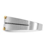 10k Two-tone IBGoodman Men's Polished and Satin Diamond Complete Ring - Image 5
