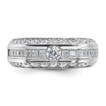 14k White Gold IBGoodman Men's Polished Ring Mounting - Image 6