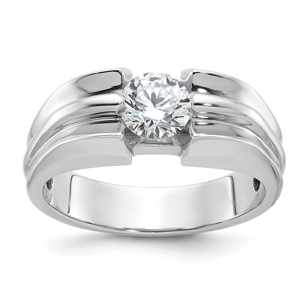 B64164-4WAA.jpg IBGoodman 14k White Gold 1 carat Lab Grown Diamond VS/SI+ G+ Complete Men's Ring - Image 1