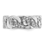 10k White Gold IBGoodman Men's Cuban Link Design Diamond Complete Ring - Image 6